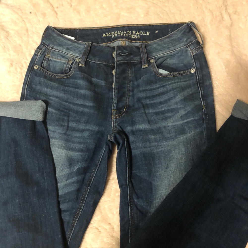 American Eagle Dark Wash Tomgirl Jeans